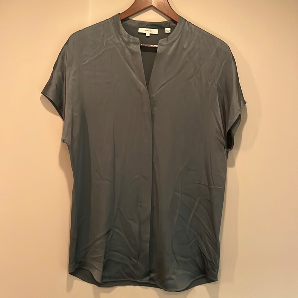 Vince Silk Blouse Top in S